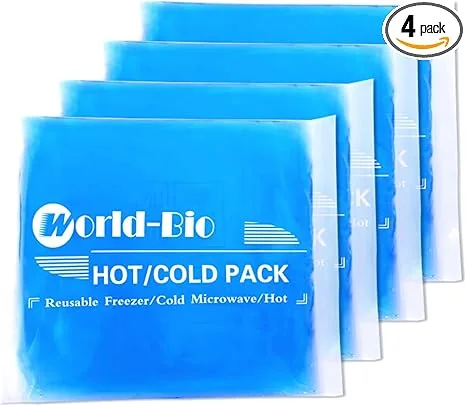 Gel Soft Flexible Ice Packs for Injuries, Reusable Cold Pack, Hot Cold Compress for Joint&Muscle Pain, Surgery Recovery, Inflammation, Swelling, Face, Head, Wrist, Ankle&Foot Injury, 4 Pack-5.1″x6.3″