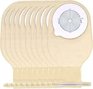 Ostomy Colostomy Supplies, 10 PCS Colostomy Bag, One Piece Drainable Pouches with Twist-Tie for Ileostomy Stoma Care, Cut to Fit(Max 20-65mm)