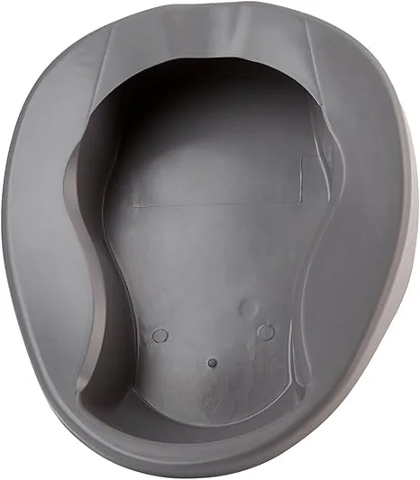 Pontoon Bedpans, Plastic, Graphite, 2 qt, 250 lbs Weight Capacity, 1 Count